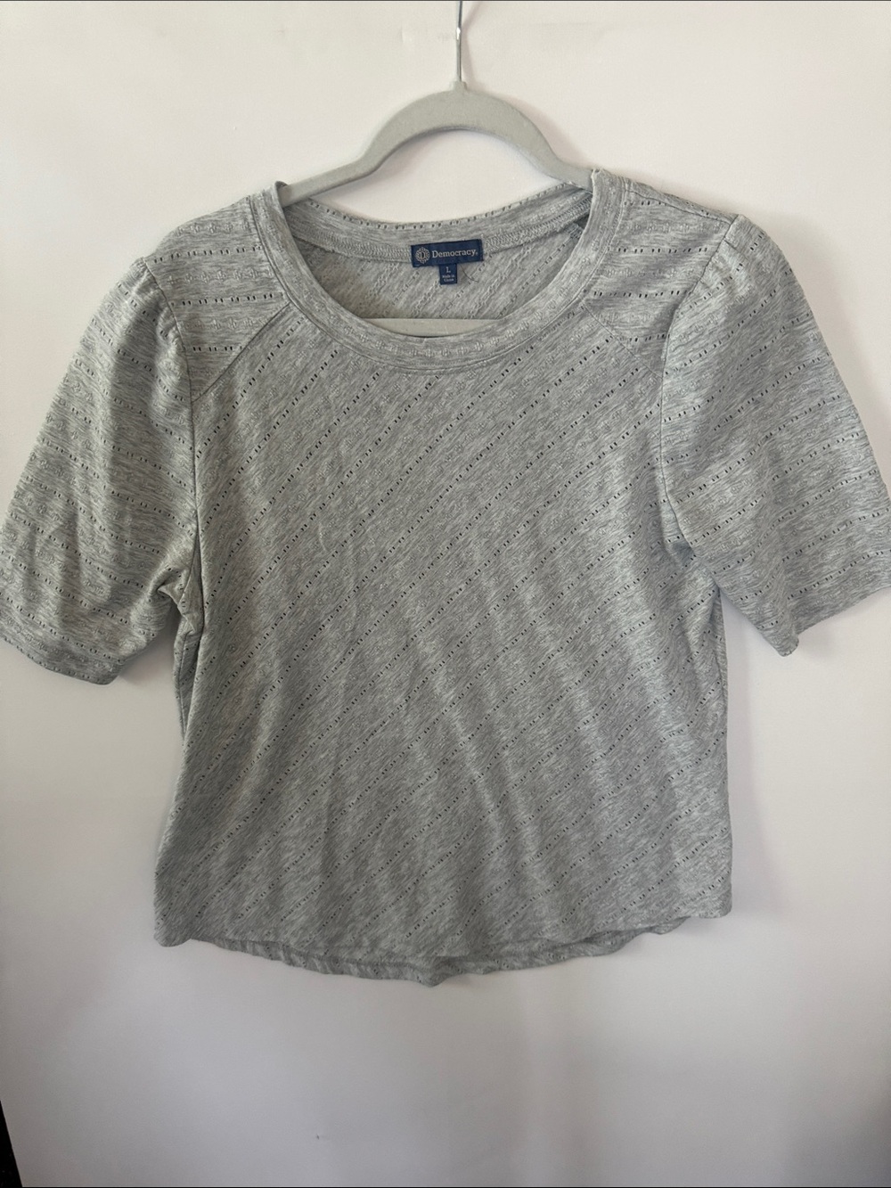 Democracy Heather Gray Short Sleeve Knit Tee